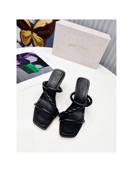 Cheap Reps Jimmy Choo Diosa 90 Sandals In Black Nappa Leather