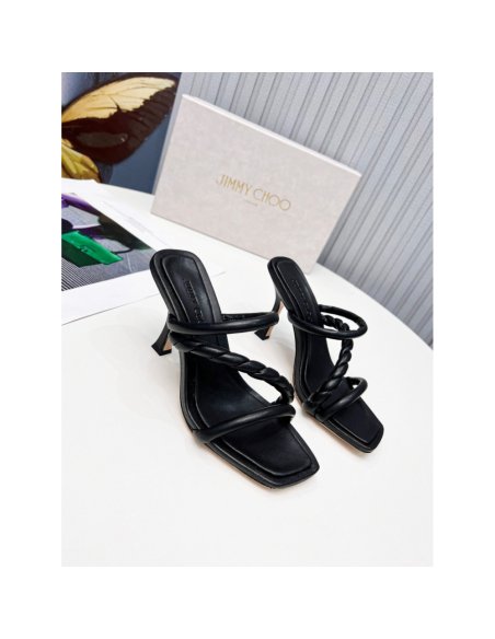 Cheap Reps Jimmy Choo Diosa 90 Sandals In Black Nappa Leather