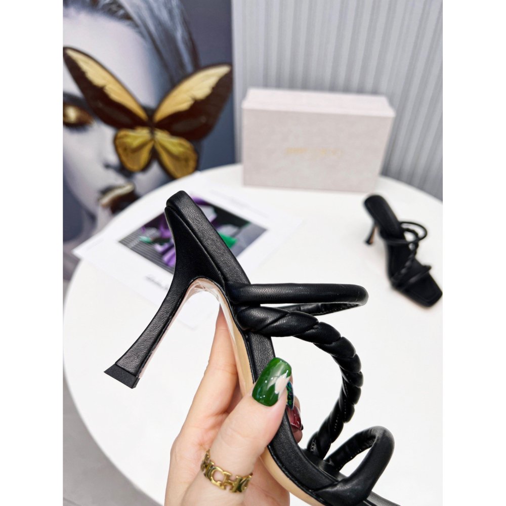 Cheap Reps Jimmy Choo Diosa 90 Sandals In Black Nappa Leather