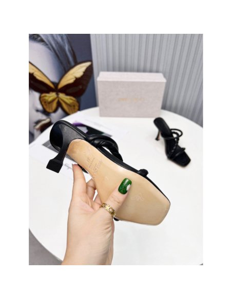 Cheap Reps Jimmy Choo Diosa 90 Sandals In Black Nappa Leather