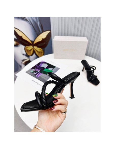 Cheap Reps Jimmy Choo Diosa 90 Sandals In Black Nappa Leather