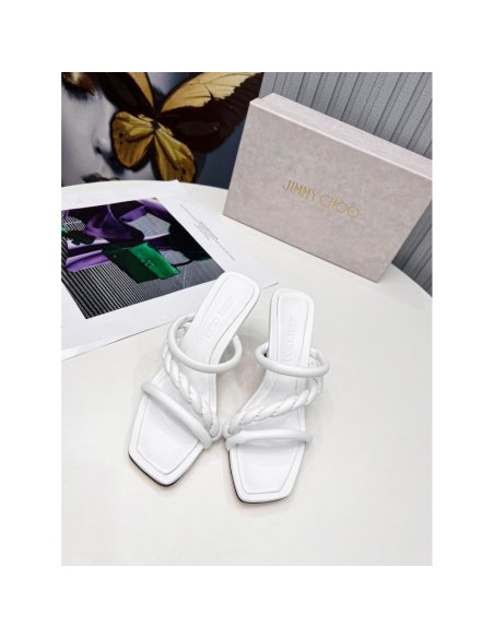 Cheap Reps Jimmy Choo Diosa 90 Sandals In White Nappa Leather