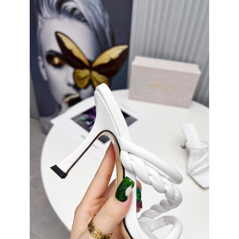 Cheap Reps Jimmy Choo Diosa 90 Sandals In White Nappa Leather
