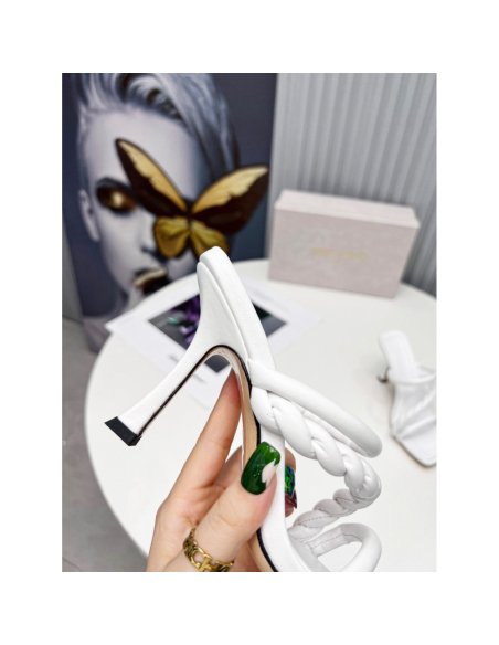 Cheap Reps Jimmy Choo Diosa 90 Sandals In White Nappa Leather