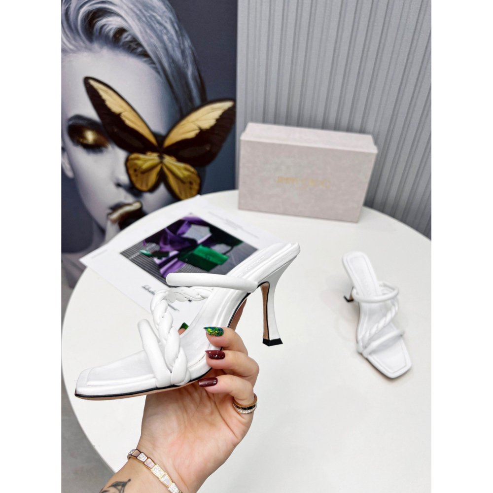 Cheap Reps Jimmy Choo Diosa 90 Sandals In White Nappa Leather