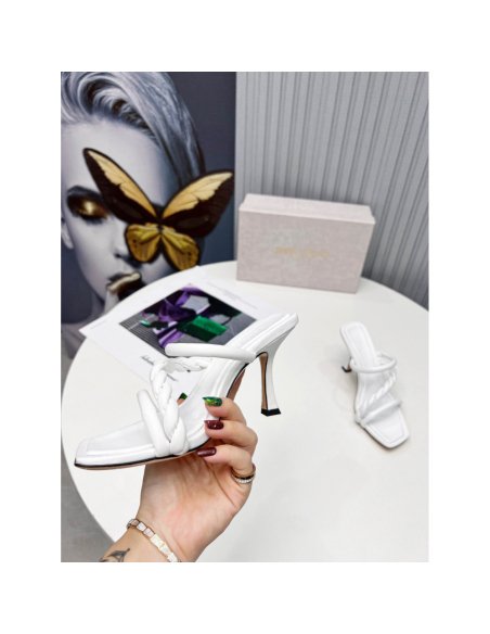 Cheap Reps Jimmy Choo Diosa 90 Sandals In White Nappa Leather