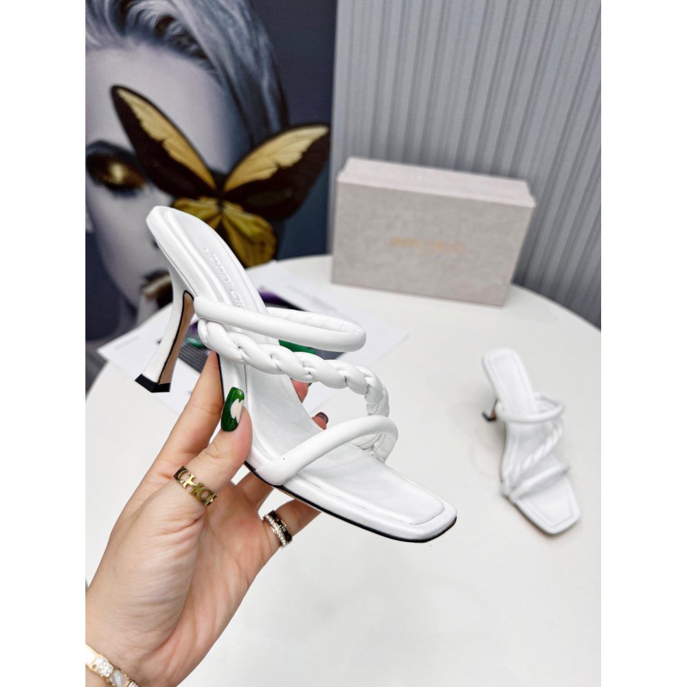 Cheap Reps Jimmy Choo Diosa 90 Sandals In White Nappa Leather