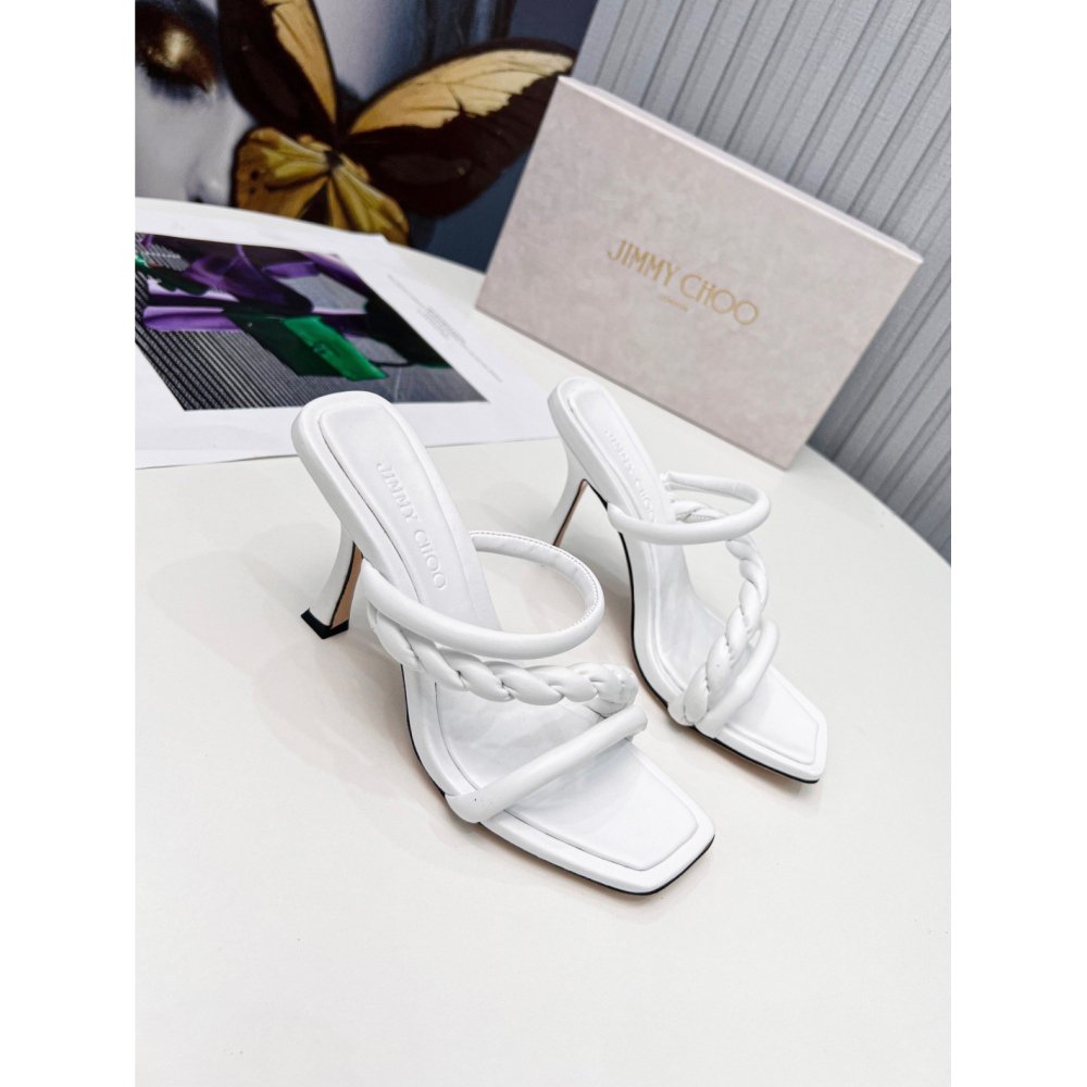 Cheap Reps Jimmy Choo Diosa 90 Sandals In White Nappa Leather