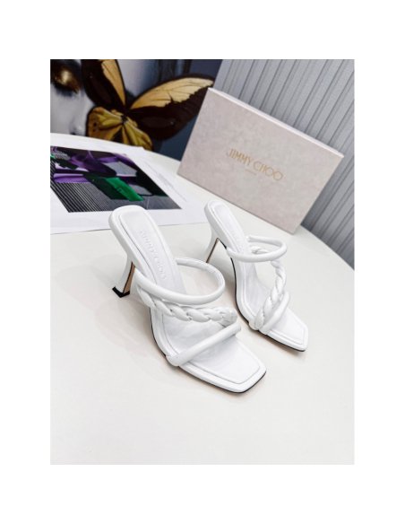 Cheap Reps Jimmy Choo Diosa 90 Sandals In White Nappa Leather