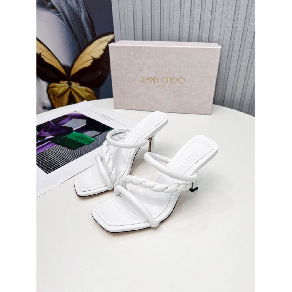 Cheap Reps Jimmy Choo Diosa 90 Sandals In White Nappa Leather
