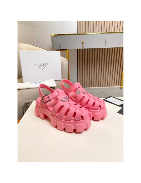 Cheap Reps Prada Foam Sandals in Pink Rubber