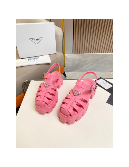 Cheap Reps Prada Foam Sandals in Pink Rubber