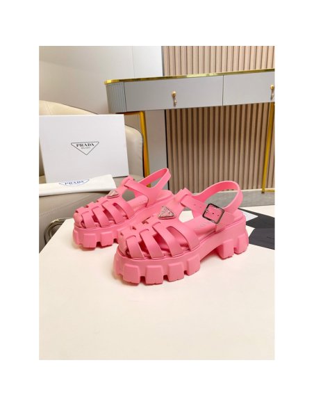 Cheap Reps Prada Foam Sandals in Pink Rubber
