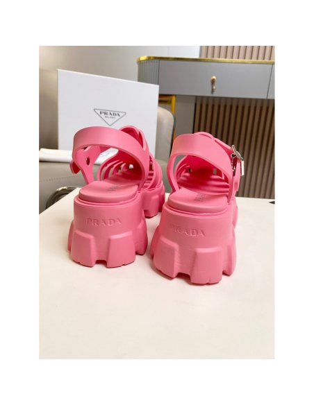 Cheap Reps Prada Foam Sandals in Pink Rubber