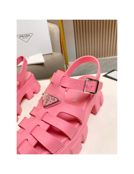 Cheap Reps Prada Foam Sandals in Pink Rubber
