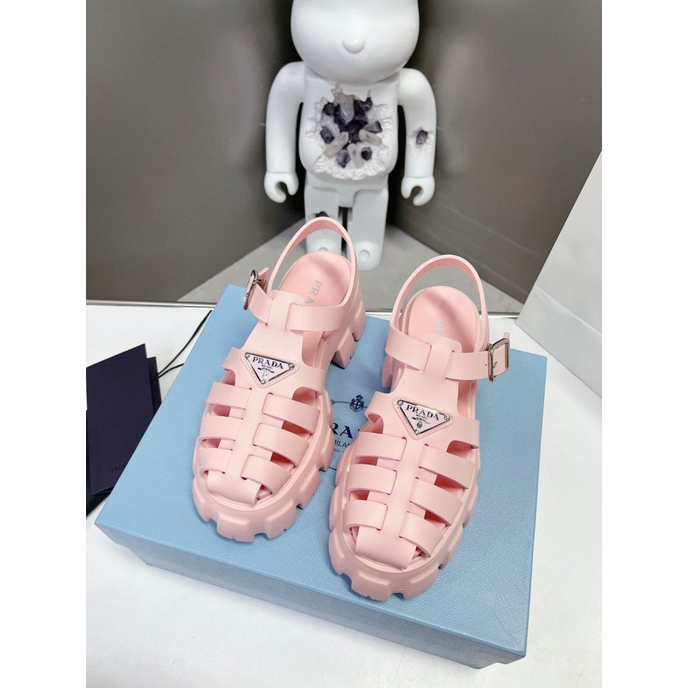 Cheap Reps Prada Foam Sandals in Light Pink Rubber