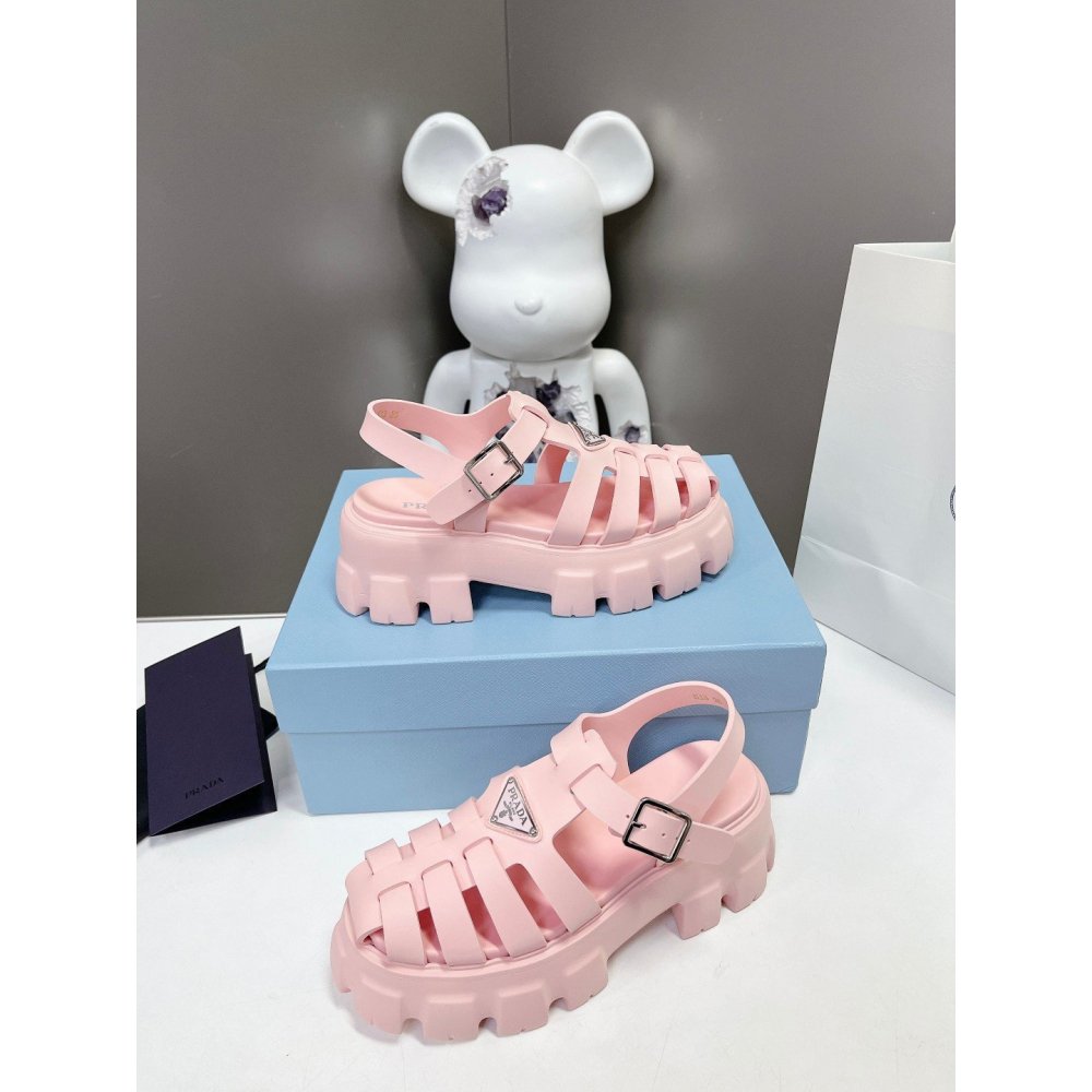 Cheap Reps Prada Foam Sandals in Light Pink Rubber