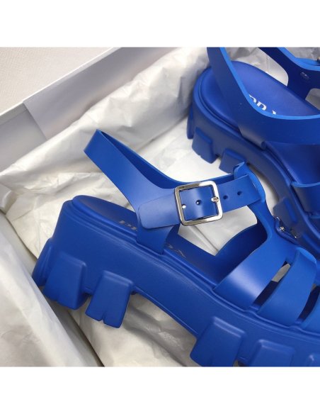 Cheap Reps Prada Foam Sandals in Blue Rubber
