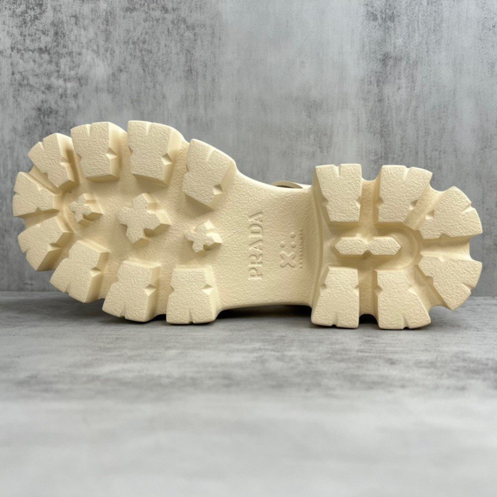 Cheap Reps Prada Foam Sandals in Quartz Rubber