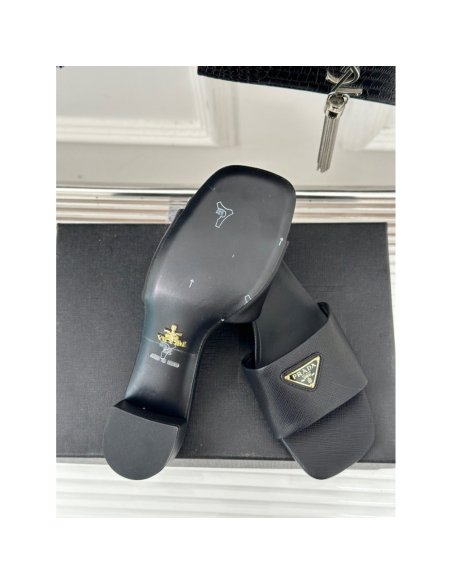 Cheap Reps Prada Heeled Sandals 35mm in Black Saff