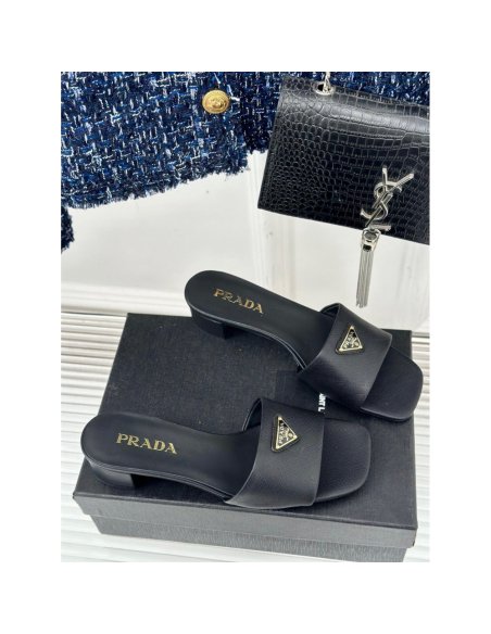 Cheap Reps Prada Heeled Sandals 35mm in Black Saff