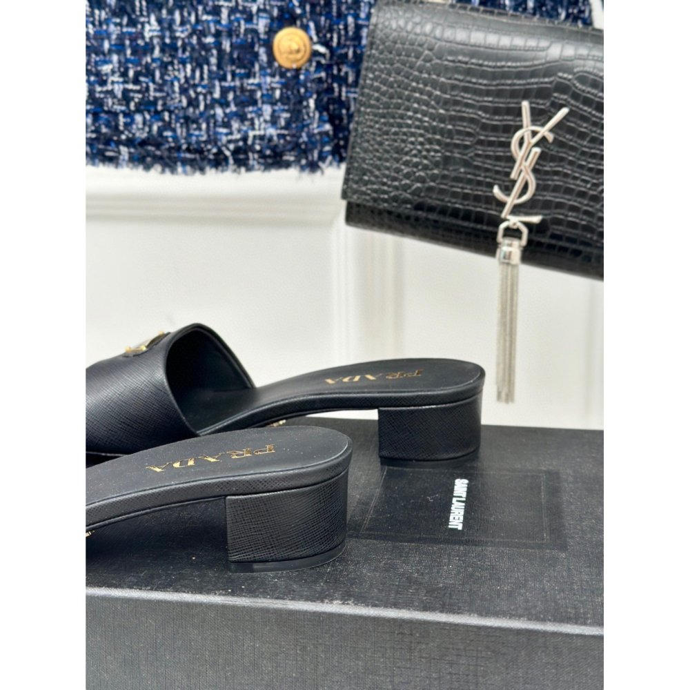 Cheap Reps Prada Heeled Sandals 35mm in Black Saff