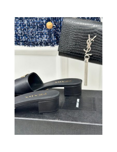 Cheap Reps Prada Heeled Sandals 35mm in Black Saff