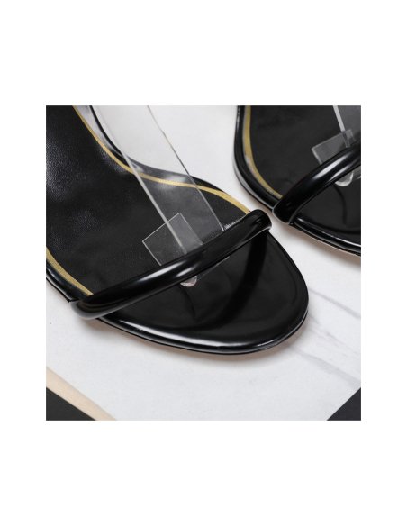 Cheap Reps Valentino Roserouche Sandals 1959 100mm in Black Calfskin