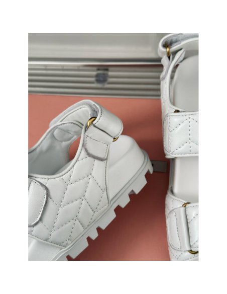 Cheap Reps Miu Miu Womens Sandals in White Matelasse Nappa Leather