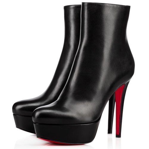 Cheap Reps Christian Louboutin Bianca Ankle Boots 120mm in Black Lambskin
