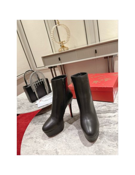 Cheap Reps Christian Louboutin Bianca Ankle Boots 120mm in Black Lambskin