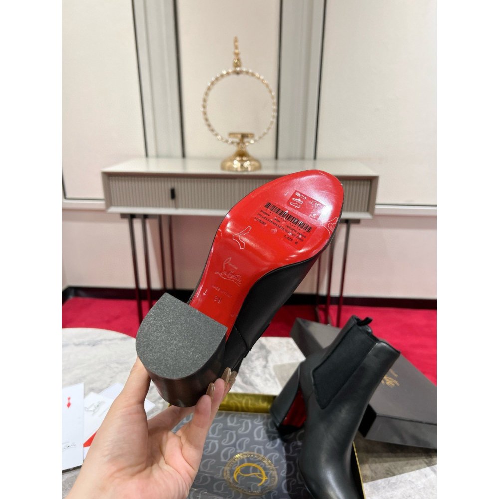Cheap Reps Christian Louboutin Turelastic 85mm Ankle Boots in Black Leather