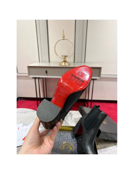 Cheap Reps Christian Louboutin Turelastic 85mm Ankle Boots in Black Leather