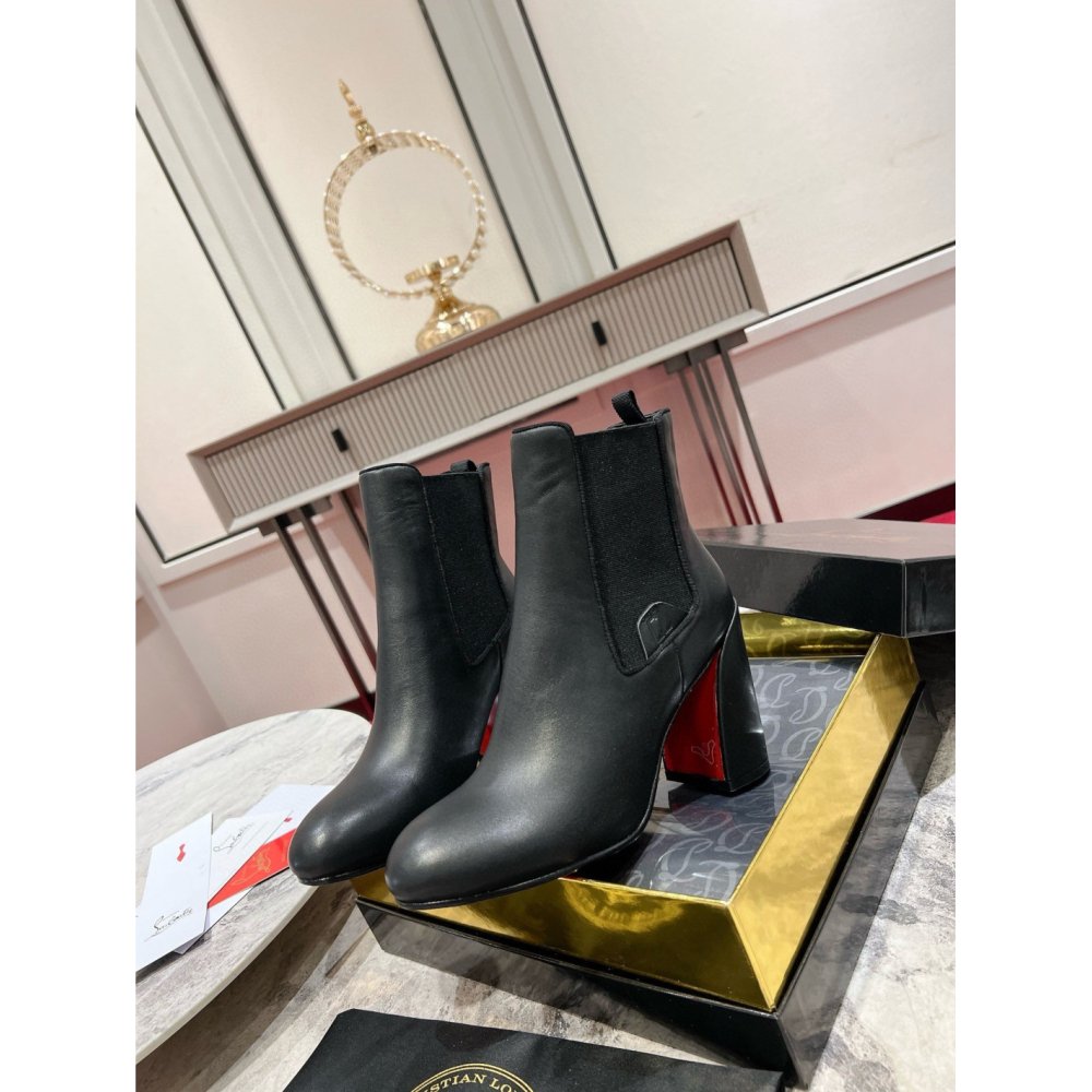 Cheap Reps Christian Louboutin Turelastic 85mm Ankle Boots in Black Leather