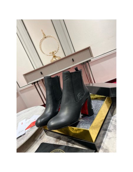 Cheap Reps Christian Louboutin Turelastic 85mm Ankle Boots in Black Leather