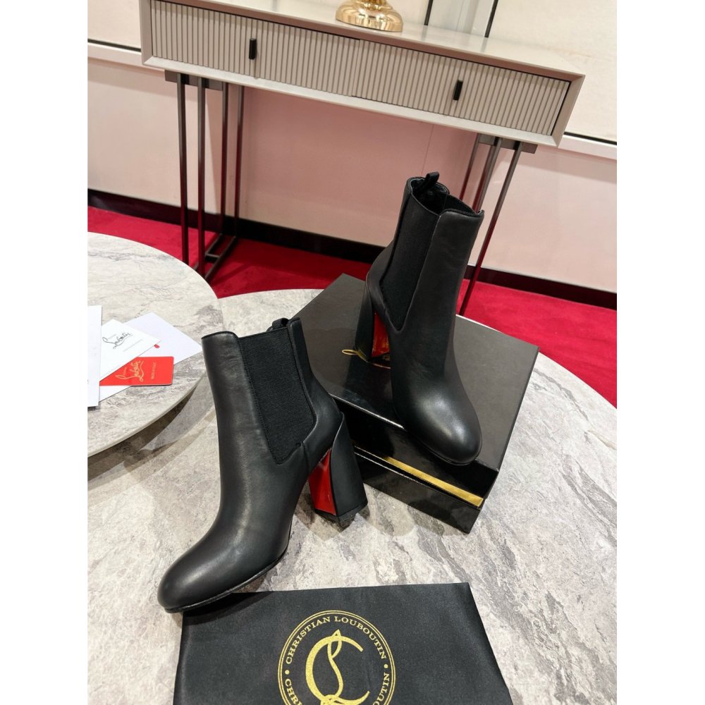 Cheap Reps Christian Louboutin Turelastic 85mm Ankle Boots in Black Leather