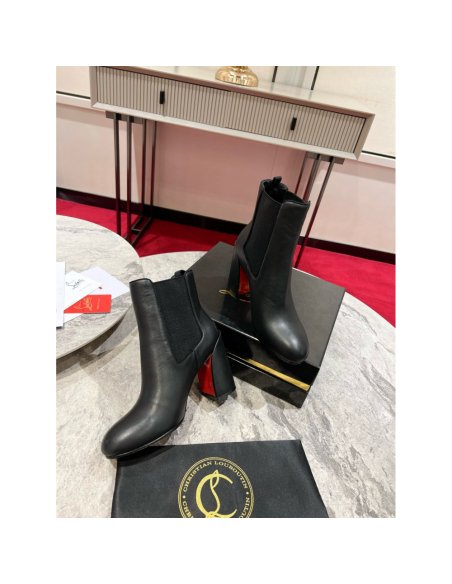 Cheap Reps Christian Louboutin Turelastic 85mm Ankle Boots in Black Leather
