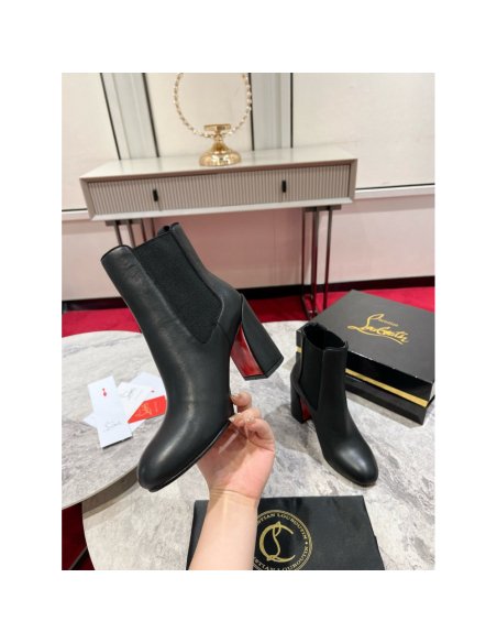 Cheap Reps Christian Louboutin Turelastic 85mm Ankle Boots in Black Leather