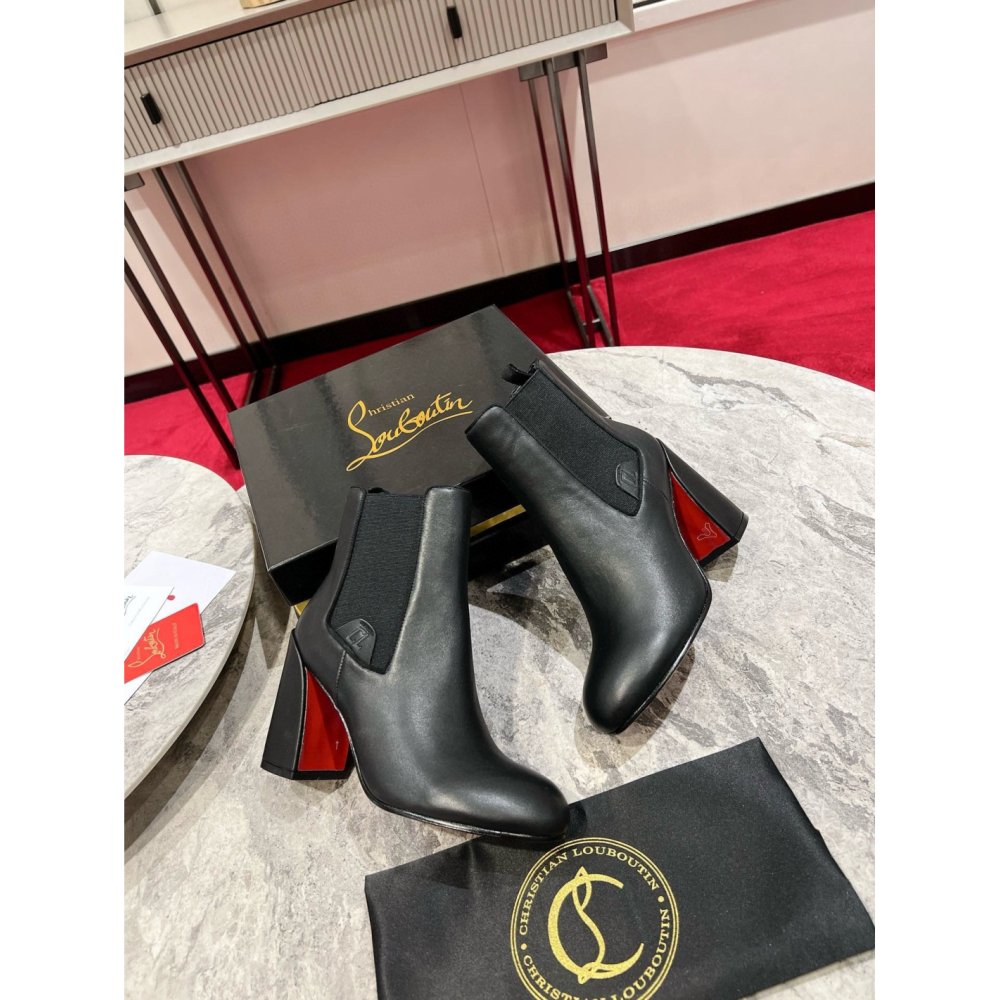 Cheap Reps Christian Louboutin Turelastic 85mm Ankle Boots in Black Leather