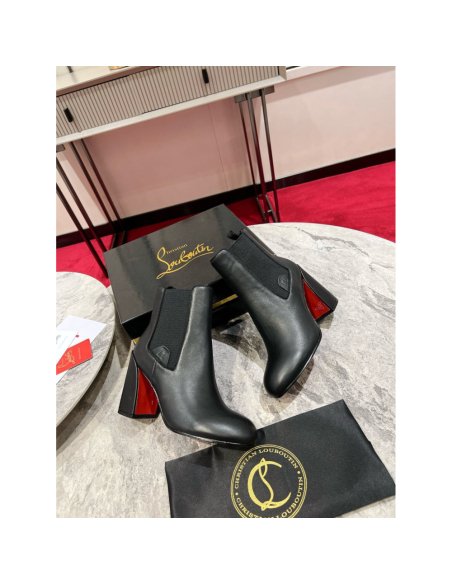 Cheap Reps Christian Louboutin Turelastic 85mm Ankle Boots in Black Leather