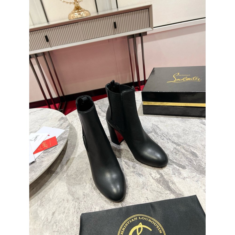Cheap Reps Christian Louboutin Turelastic 85mm Ankle Boots in Black Leather