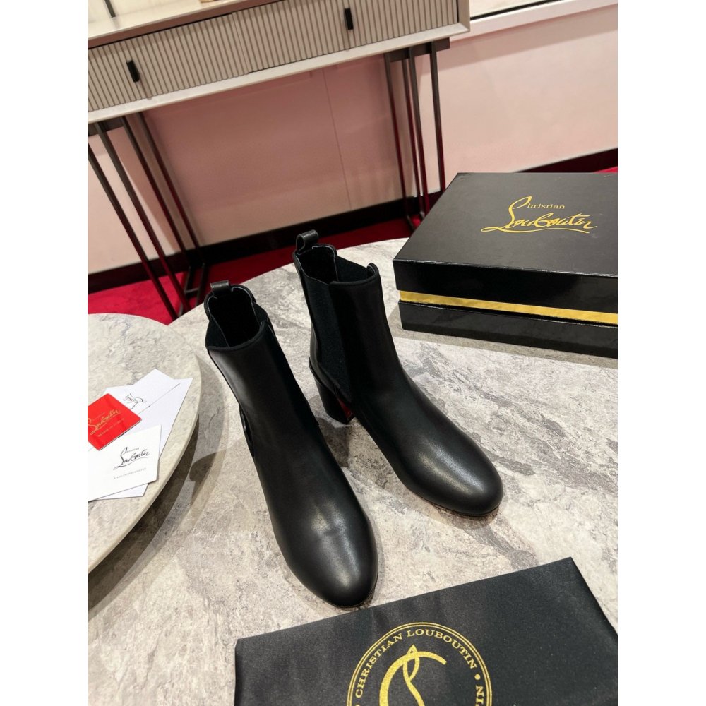Cheap Reps Christian Louboutin Turelastic 55mm Ankle Boots in Black Leather