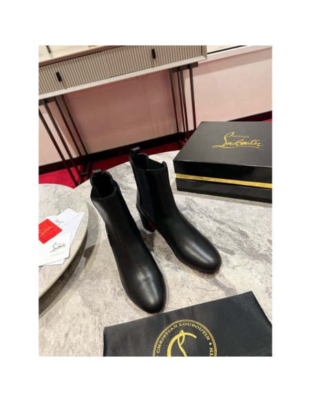 Cheap Reps Christian Louboutin Turelastic 55mm Ankle Boots in Black Leather