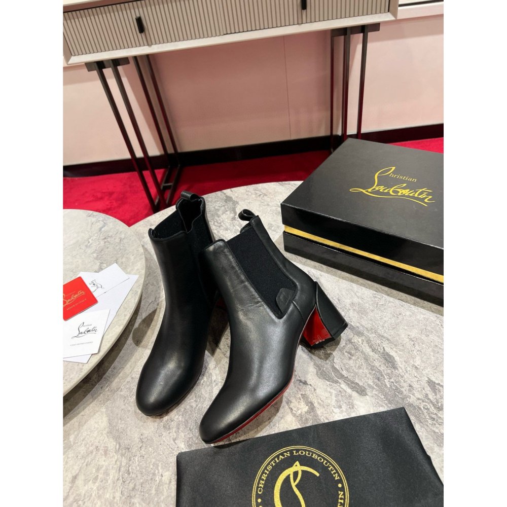 Cheap Reps Christian Louboutin Turelastic 55mm Ankle Boots in Black Leather