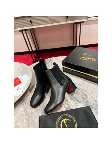 Cheap Reps Christian Louboutin Turelastic 55mm Ankle Boots in Black Leather
