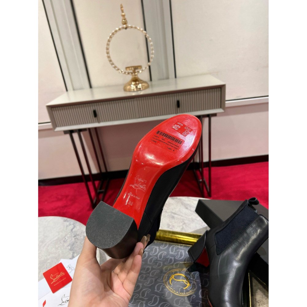 Cheap Reps Christian Louboutin Turelastic 55mm Ankle Boots in Black Leather