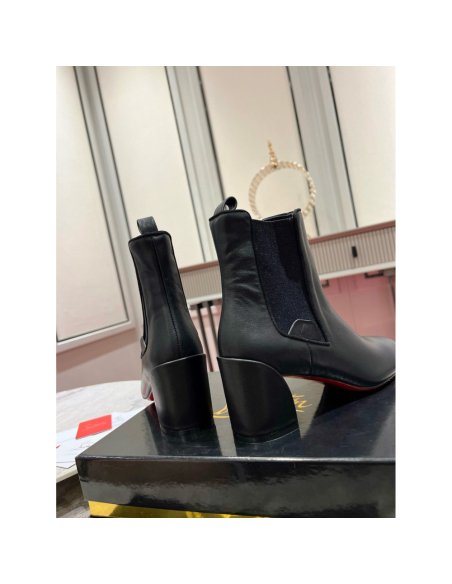 Cheap Reps Christian Louboutin Turelastic 55mm Ankle Boots in Black Leather