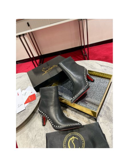 Cheap Reps Christian Louboutin Vidura Ankle Boots 85mm in Black Leather