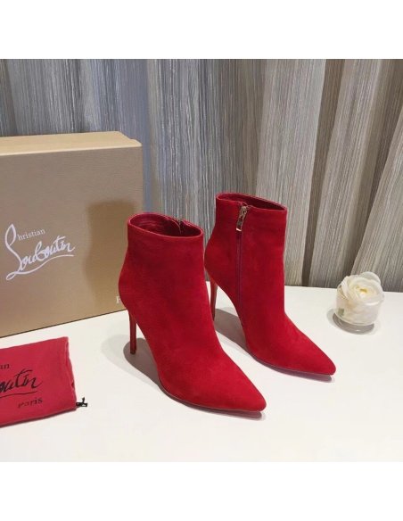 Cheap Reps Christian Louboutin So Kate Booty 100MM In Red Suede
