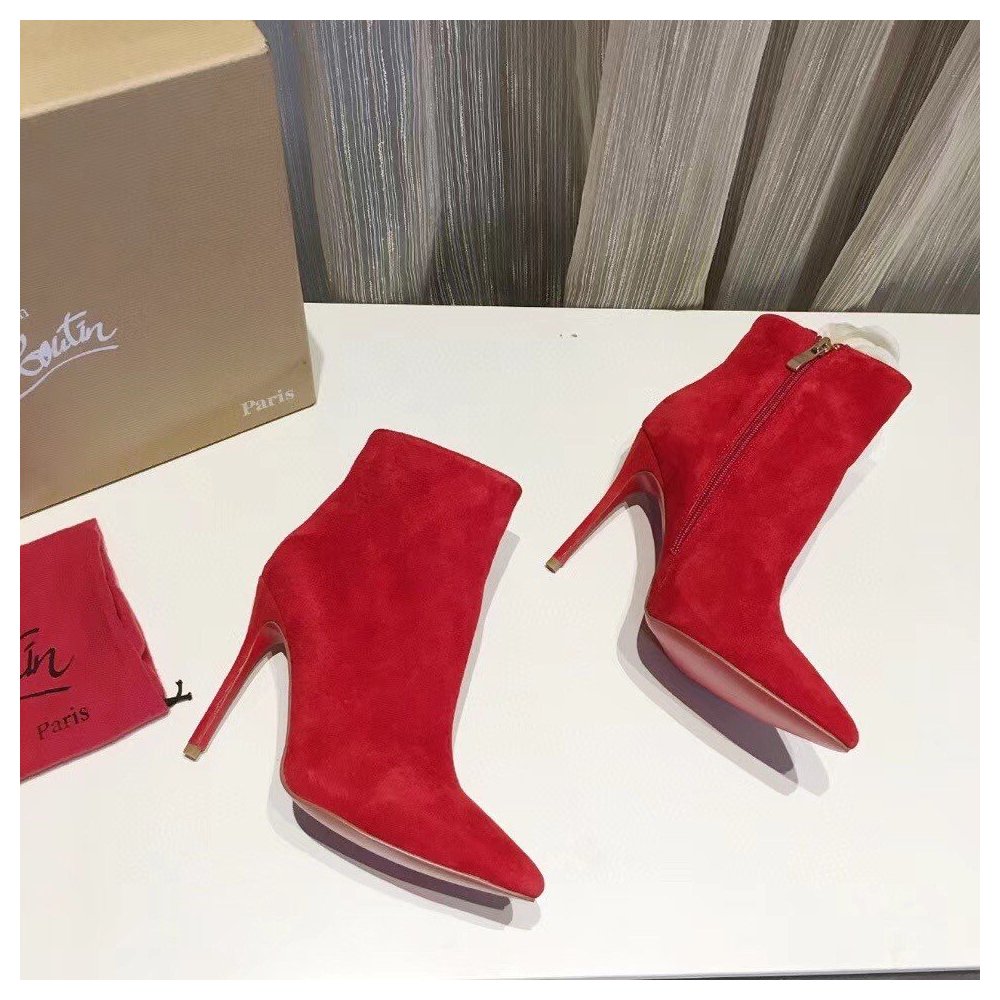 Cheap Reps Christian Louboutin So Kate Booty 100MM In Red Suede